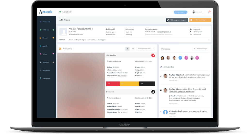 Exsudo maatwerk software app ontwikkeling BlueMed voor zorgsector