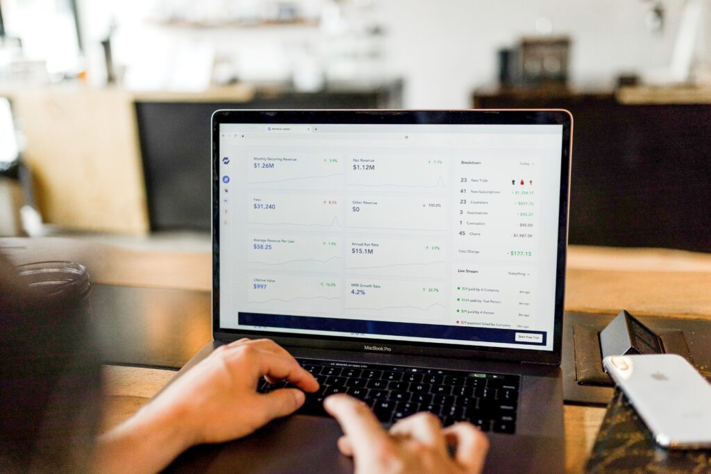 SaaS metrics on screen